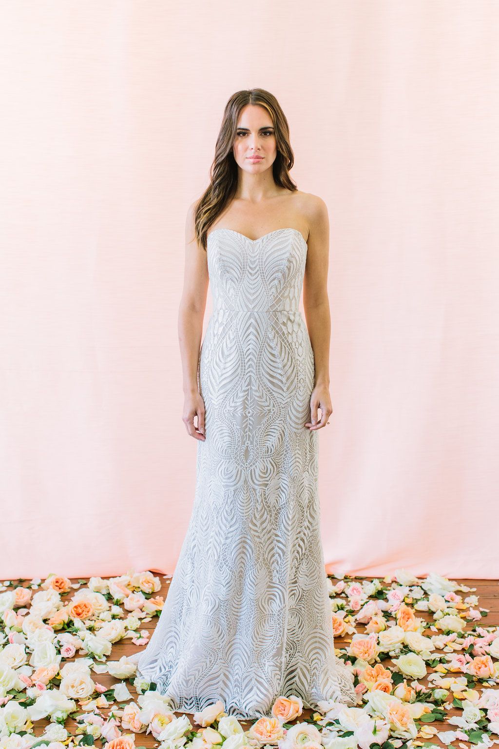 beaded lace wedding gown